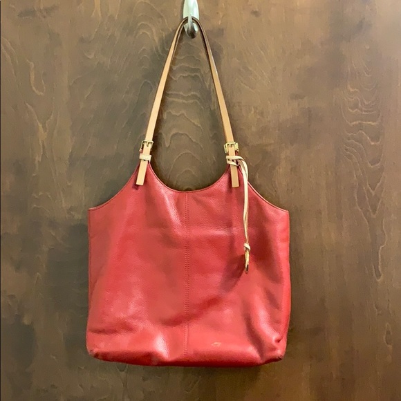 Red super soft leather Michael Kors Tote - Picture 1 of 5